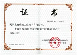 天津北玻證書